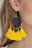 Yacht Bait - Yellow Earrings - Paparazzi Accessories Earrings Bedazzle Me Pretty Mobile Fashion Boutique