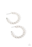 Yacht Royale - White Earrings - Paparazzi Accessories Earrings Bedazzle Me Pretty Mobile Fashion Boutique