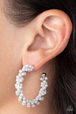Yacht Royale - White Earrings - Paparazzi Accessories Earrings Bedazzle Me Pretty Mobile Fashion Boutique