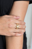 Yas Queen - Gold Ring - Paparazzi Accessories Ring Bedazzle Me Pretty Mobile Fashion Boutique