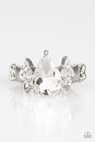 Yas Queen - White Ring - Paparazzi Accessories Ring Bedazzle Me Pretty Mobile Fashion Boutique