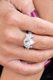 Yas Queen - White Ring - Paparazzi Accessories Ring Bedazzle Me Pretty Mobile Fashion Boutique