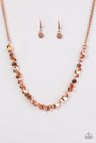 Year To Shimmer - Copper Necklace - Paparazzi Accessories Necklace Bedazzle Me Pretty Mobile Fashion Boutique