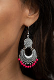 Yes I CANCUN - Pink Earrings - Paparazzi Accessories Earrings Bedazzle Me Pretty Mobile Fashion Boutique