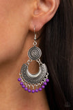 Yes I CANCUN - Purple Earrings - Paparazzi Accessories Earrings Bedazzle Me Pretty Mobile Fashion Boutique