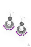 Yes I CANCUN - Purple Earrings - Paparazzi Accessories Earrings Bedazzle Me Pretty Mobile Fashion Boutique