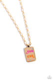 Yes You Can - Gold Necklace - Paparazzi Accessories Necklace Bedazzle Me Pretty Mobile Fashion Boutique