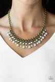 You May Kiss the Bride - Brass Necklace - Paparazzi Accessories Necklace Bedazzle Me Pretty Mobile Fashion Boutique