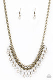 You May Kiss the Bride - Brass Necklace - Paparazzi Accessories Necklace Bedazzle Me Pretty Mobile Fashion Boutique