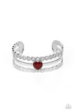 You Win My Heart - Red Bracelet - Paparazzi Accessories Bracelet Bedazzle Me Pretty Mobile Fashion Boutique