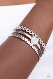 You Win My Heart - White Bracelet - Paparazzi Accessories Bracelet Bedazzle Me Pretty Mobile Fashion Boutique