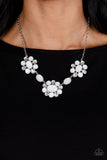 Your Chariot Awaits - White Necklace - Paparazzi Accessories Necklace Bedazzle Me Pretty Mobile Fashion Boutique