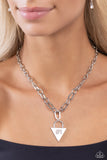 Your Number One Follower - White Necklace - Paparazzi Accessories Necklace Bedazzle Me Pretty Mobile Fashion Boutique