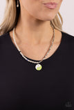 Youthful Yin and Yang - Green Necklace - Paparazzi Accessories Necklace Bedazzle Me Pretty Mobile Fashion Boutique