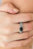 Zebra Zen - Black Ring - Paparazzi Accessories Ring Bedazzle Me Pretty Mobile Fashion Boutique