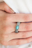 Zebra Zen - Blue Ring - Paparazzi Accessories Ring Bedazzle Me Pretty Mobile Fashion Boutique
