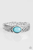 Zebra Zen - Blue Ring - Paparazzi Accessories Ring Bedazzle Me Pretty Mobile Fashion Boutique