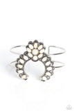 ZEN Play On - White Bracelet - Paparazzi Accessories Bracelet Bedazzle Me Pretty Mobile Fashion Boutique