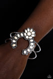 ZEN Play On - White Bracelet - Paparazzi Accessories Bracelet Bedazzle Me Pretty Mobile Fashion Boutique