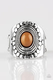ZEN To One - Brown Ring - Paparazzi Accessories Ring Bedazzle Me Pretty Mobile Fashion Boutique