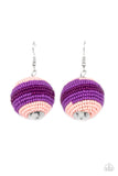Zest Fest - Purple Earrings - Paparazzi Accessories Earrings Bedazzle Me Pretty Mobile Fashion Boutique