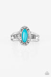 Zest Quest - Blue Ring - Paparazzi Accessories Ring Bedazzle Me Pretty Mobile Fashion Boutique