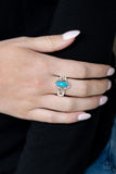 Zest Quest - Blue Ring - Paparazzi Accessories Ring Bedazzle Me Pretty Mobile Fashion Boutique