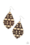 Zimbabwe Zoo - Brown Earrings - Paparazzi Accessories Earrings Bedazzle Me Pretty Mobile Fashion Boutique