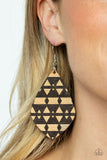 Zimbabwe Zoo - Brown Earrings - Paparazzi Accessories Earrings Bedazzle Me Pretty Mobile Fashion Boutique