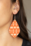 Zimbabwe Zoo - Orange Earrings - Paparazzi Accessories Earrings Bedazzle Me Pretty Mobile Fashion Boutique
