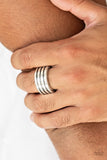 Zip Line - Silver Ring - Paparazzi Accessories Ring Bedazzle Me Pretty Mobile Fashion Boutique