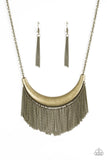Zoo Zone - Brass Necklace - Paparazzi Accessories Necklace Bedazzle Me Pretty Mobile Fashion Boutique